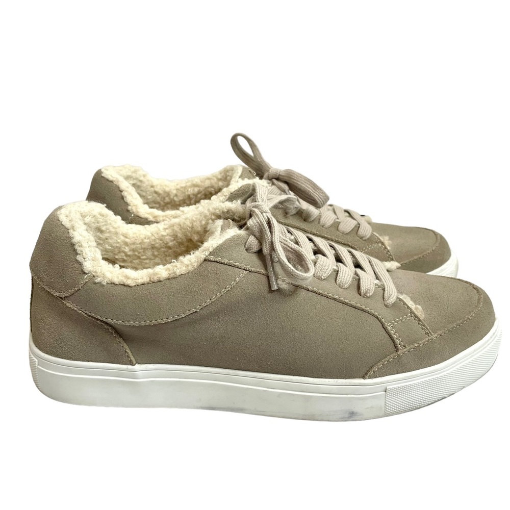 Birdies | The Cardinal Suede Shearling Lined Lace Up Sneaker Dune Size 12